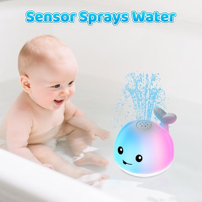 Baby Bath Toys for Kids Ages 1-3 & Babies 6-12 Months, Light Up Whale Sprinkler - Image 3