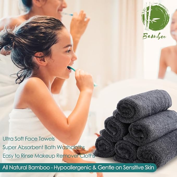 Reusable Makeup Remover Towels, 13x13 inch Large Bath Washcloths - Image 3