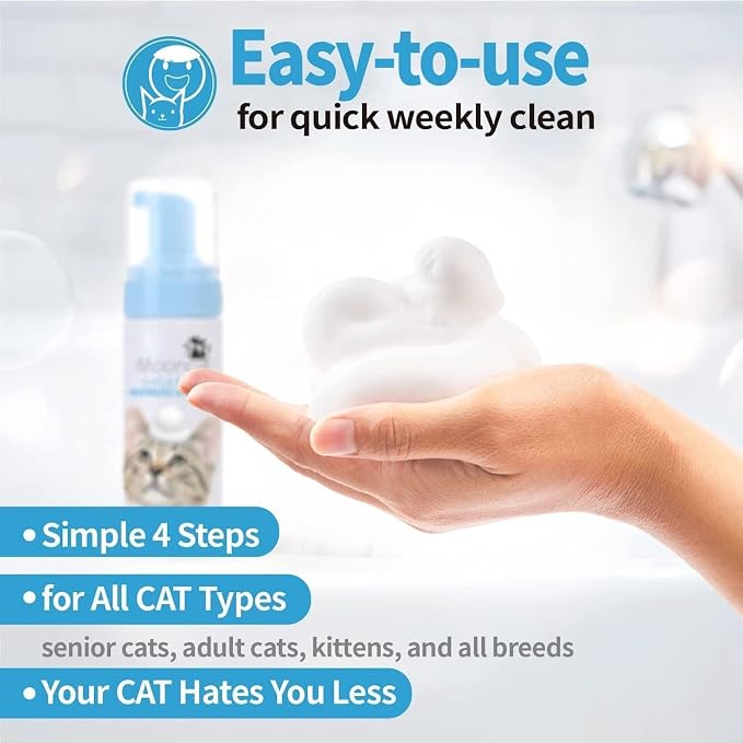 Mooncat Waterless Cat Shampoo+Cat Brush, Licking Safe Dry Shampoo - Image 5
