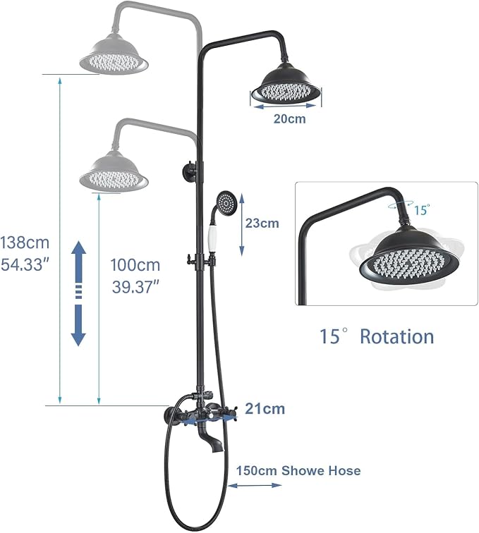 Shower System Matte Black Outdoor Shower Fixtures - Image 7