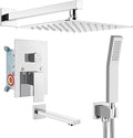 gotonovo Shower System with Tub Spout Wall Mounted Rain Shower Head and Handle by HOME