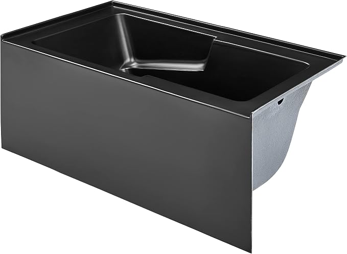 Voltaire 54 in. x 30 in. Acrylic Matte Black, Right-Hand Drain, Apron Bathtub - Image 8