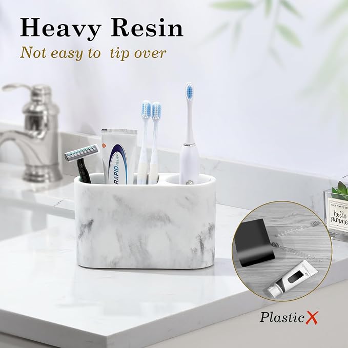 Luxspire Toothbrush Holder, 2 Slots Toothbrush and Toothpaste Holdersfor - Image 2