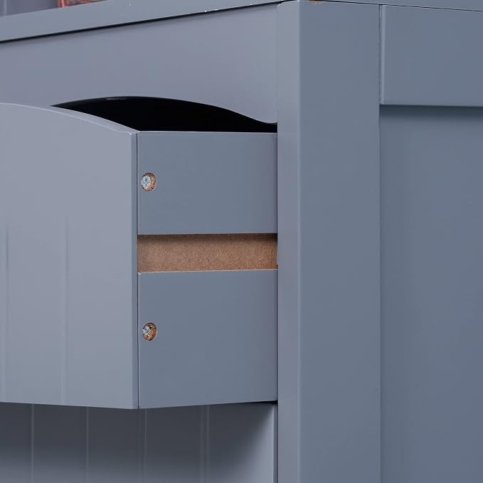 HOMCOM Bathroom Storage Cabinet, Free Standing Bathroom Storage Unit, Tall - Image 9