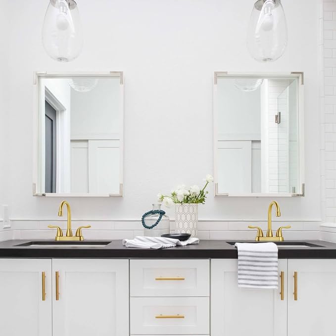 Brushed Gold Bathroom Faucet, ARCORA 4 inch Centerset Bathroom Faucet - Image 2