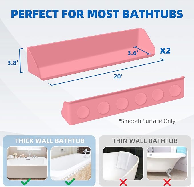 Splash Guard for Bathtub, 3.8" x 3.6" Silicone Bath Tub Splash Guard - Image 5