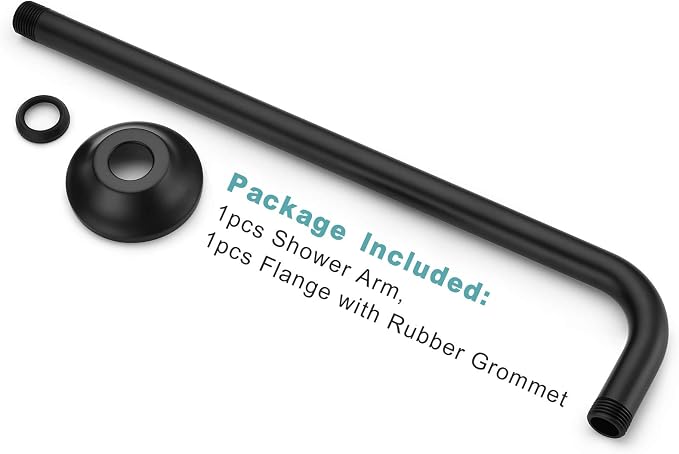BESTILL 16 Inch L-Shaped Shower Head Extension Arm, Shower Arm and Flange - Image 6