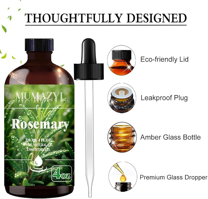 Rosemary Essential Oil, Rosemary Oil 4 Fl Oz 120ML - Image 2