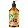 Organic Almond Oil 8 fl oz, USDA 100% Pure Natural Cold Pressed Almond Oils in by Yoken