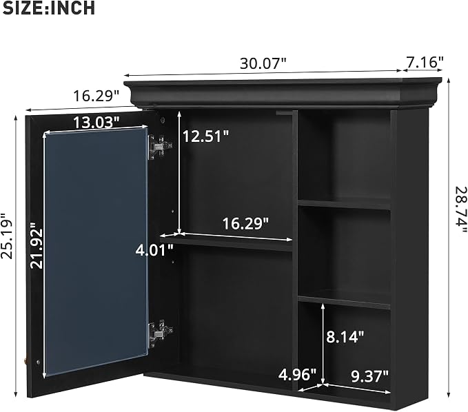 30'' x 28'' Bathroom Medicine Cabinet - Image 2