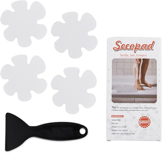 Non-Slip Bathtub Stickers Safety Bathroom Tubs Showers Treads Adhesive Decals by Secopad