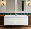 60" Wall-Mounted Bathroom Vanity, Double Sink Floating Cabinet by VUMALL