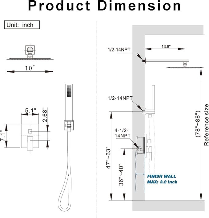 Black Shower System, Shower Faucet Set - Image 7