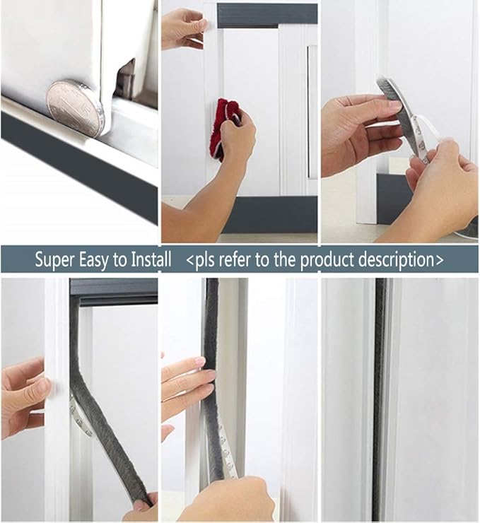 Fuzzy Weatherstripping for Window and Door Frame Side, Pile Self Adhesive Brush - Image 7