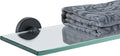 JQK Bathroom Glass Shelf Black, Tempered Glass Shower Storage 12 by 5 inches by Homeimprovement