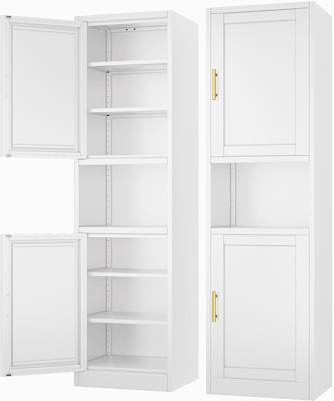 Tall Narrow Storage Cabinet 66.93" H Tall Bathroom Cabinets Metal Pantry Cabinet by Ckzbx