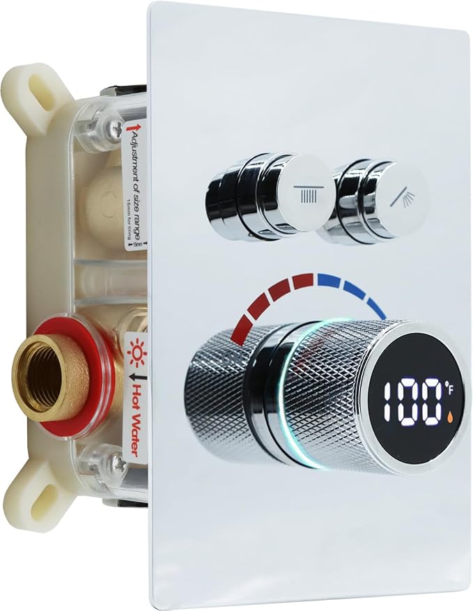Digital Display Shower Valve Shower Valve 2 Way Shower Diverter Valve Shower by Backnets