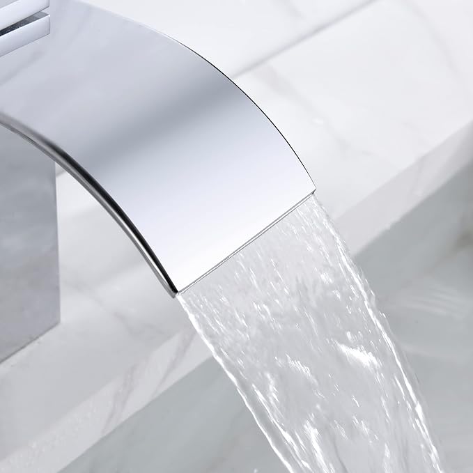 SUMERAIN 3 Hole Deck Mount Roman Tub Faucet Waterfall Bath Tub Faucet - Image 5