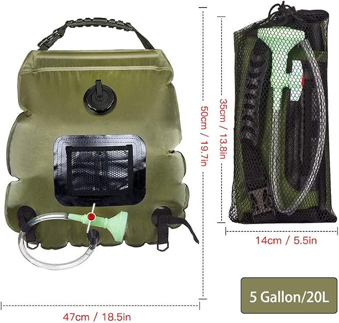 Solar Shower Bag 5 gallons 20L Solar Heating Camping Bath Bag, Large Capacity - Image 5