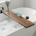 Acacia Wood Bathtub Tray Caddy for Freestanding Tub, 35 Inch Adjustable Bath by QoQoLiLi