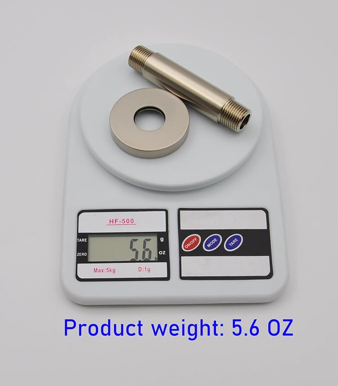 Aquaiaw Shower Arm and O-Ring Flange, 3 inch, Solid Brass, Both Soldered 1/2 - Image 5