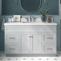 ARIEL 55" Grey Bathroom Vanity 1.5" Edge Pure White Quartz Countertop & Splash by Ariel