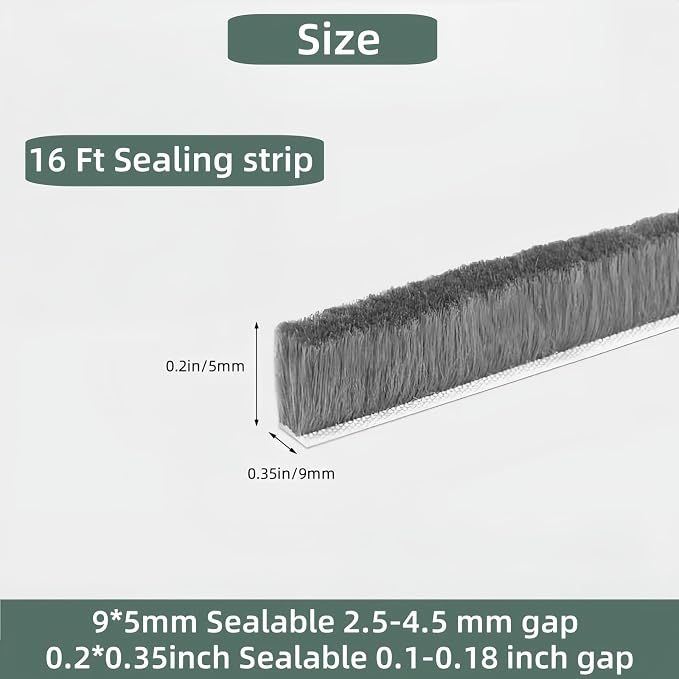 Window Weather Stripping Door Seal, 16.5FT Self-Adhesive Soundproofing Weather - Image 2