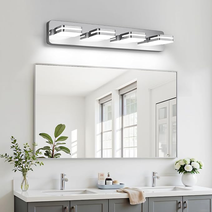 360° Rotate LED Dimmable Bathroom Vanity Light Fixtures, 1600LM Acrylic Chrome - Image 7