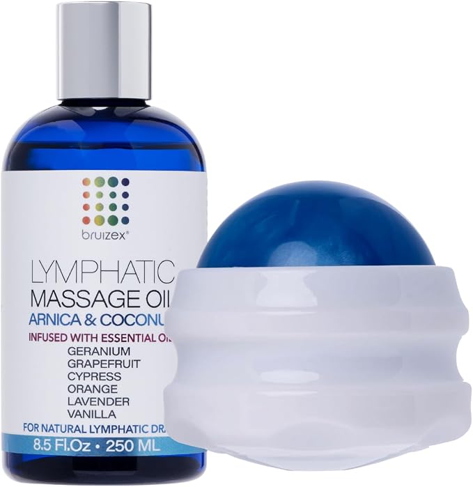 Arnica Coconut Lymphatic Massage Oil & Fibro Roller Lymphatic Massage Roller by BruizexTheUltimateRecoveryMust-Have
