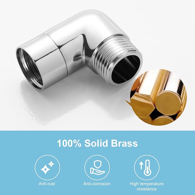 OFFO Shower Head Elbow Adapter, All Metal Handheld Shower Head Elbow Adapter - Image 4