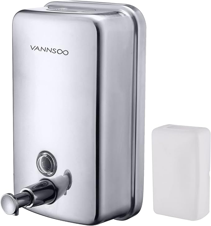Commercial Soap Dispenser Wall Mount Stainless Steel Manual Liquid Pump by VANNSOO