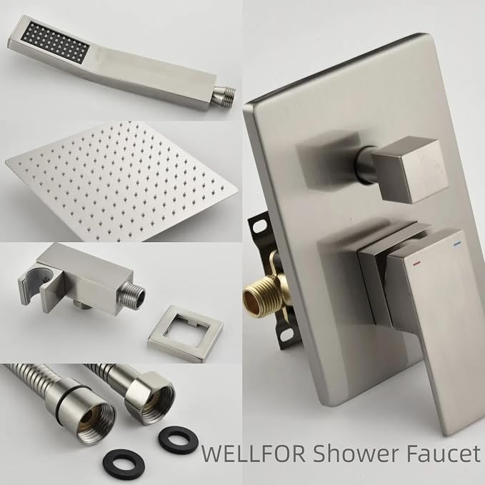 WELLFOR Wall Mounted Shower Faucet Set, Bathroom Showers Faucets, Shower System - Image 6