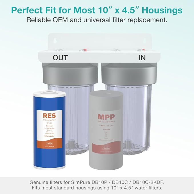 SimPure Whole House Water Filter Cartridges 10" x 4.5" Cation Exchange Resin - Image 3