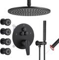 VANFOXLE Shower Faucet Set Matte Black Shower System, Push Button Diverter by VANFOXLE