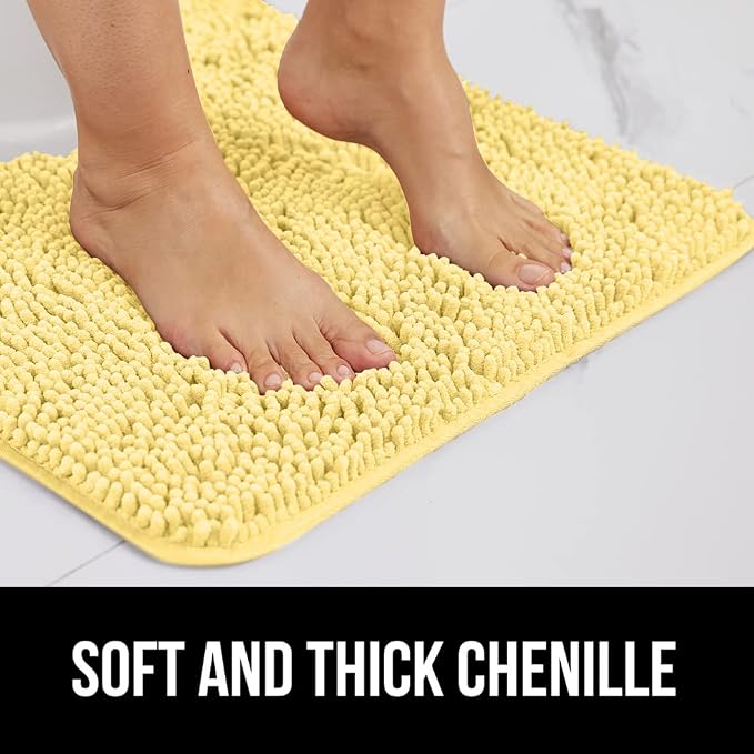 GORILLA GRIP Bath Rug Mat 60x24, Thick Soft Absorbent Chenille, Quick Dry - Image 3
