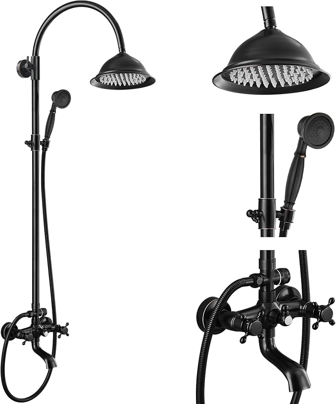 gotonovo Bathroom Classic Exposed Shower Faucet Wall Mount Shower System 8 Inch by HOME