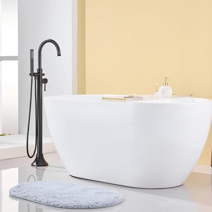 Free Standing Tub Faucet Oil Rubbed Bronze Freestanding Bathtub Faucet Floor - Image 3