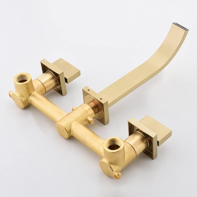 sumerain Gold Bathroom Faucet Wall Mount Bathroom Sink Faucet - Image 5