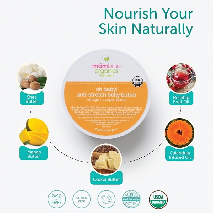 Mambino Organics Oh Baby! Belly Butter, Belly Cream - Image 2