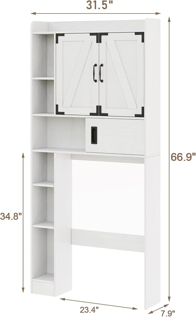 ChooChoo Over The Toilet Storage Cabinet, Farmhouse Bathroom Storage Cabinet - Image 2