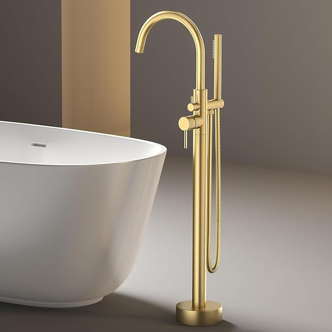 Freestanding Bathtub FaucetFloor Mount Bathtub Filler Shower Mixer Faucet - Image 7