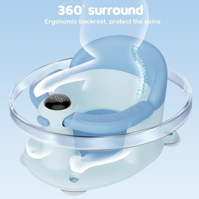 Baby Bath Seat-for Babies 6 Months & up, Water Temperature Display+Soft Cushion - Image 4