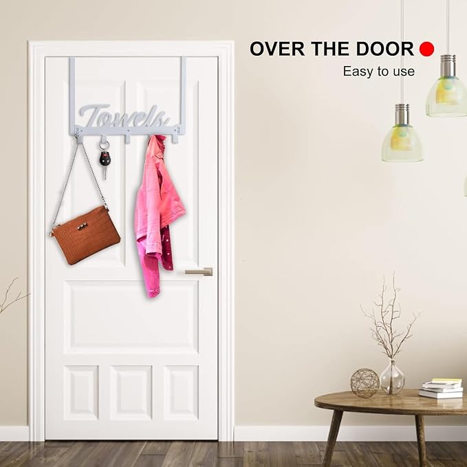 Over The Door Hooks, Towel Hook Towel Holder Over Door Towel Hanger Door Hanger - Image 6
