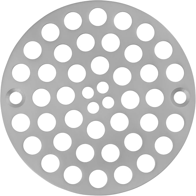 4inch Screw-in Drain Cover, Brushed Nickel Shower Drain Cover -Stainless Steel by OrangeDesignProductionCo