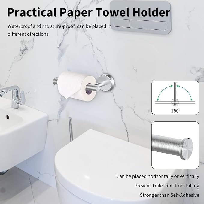 Newfun 10-Pieces Bathroom Hardware Set, Includes 24 Inch Towel Racks - Image 4