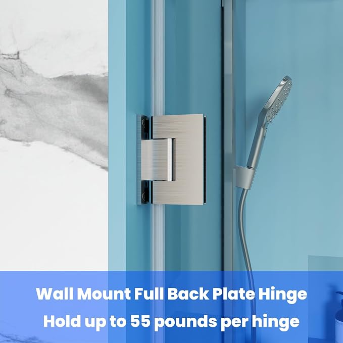Shower Door Hardware Kit for Frameless Inline Hinged Doors, Includes Hinges - Image 3