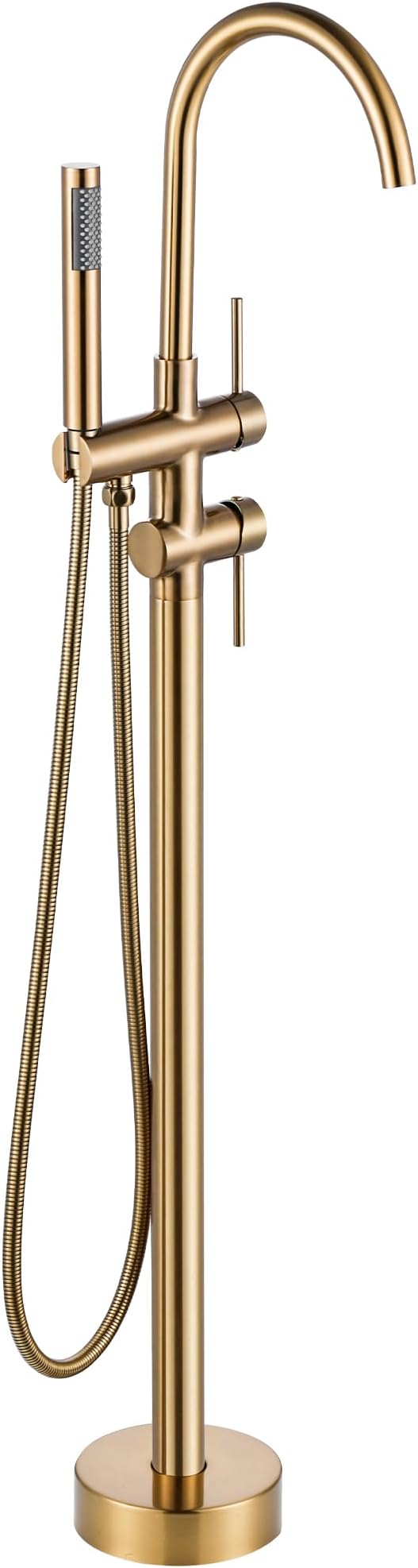 Freestanding Bathtub Faucet Brushed Gold, Floor Mount Tub Filler, High Flow by ARCORA