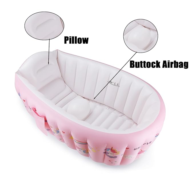 PandaEar Baby Inflatable Bathtub, Portable Travel Baby Infant Bath Tub Toddler - Image 2