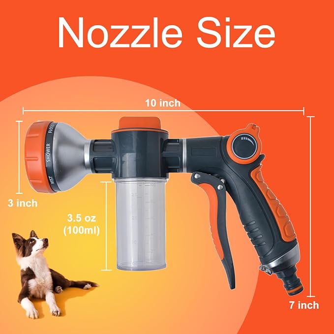 Dog Washing Hose Attachment, 8-in-1 Sprayer Hose Nozzle - Image 7