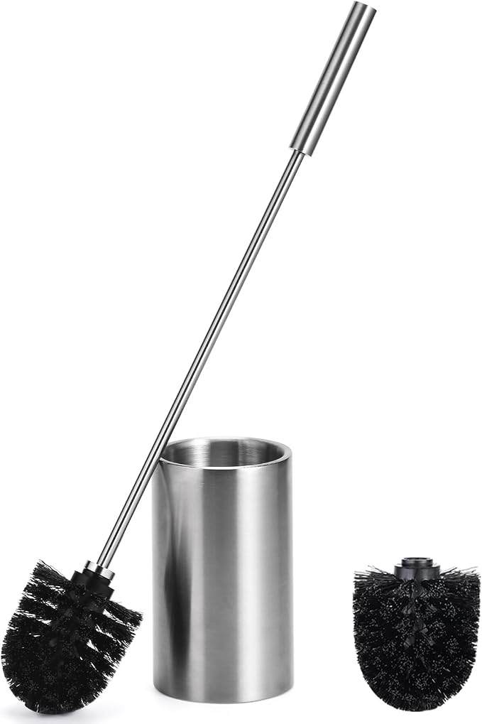 Toilet Bowl Brush and Holder Solid Long Handle Toilet Brush by TUUGOTOUU